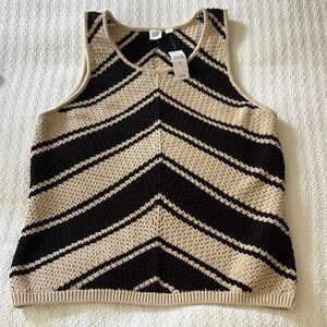 GAP Black and Tan Chevron Tank Top